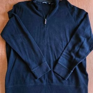 Lands' End Men's Navy Zip-Up Sweater